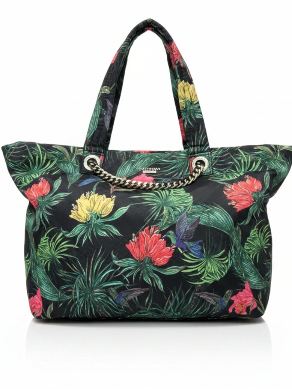 Victorias Secret Black Palm Weekender Tote Bag